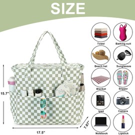 Waterproof Beach Tote Pool Bags for Women Ladies Extra Large Gym Tote Carry On Bag With Wet Compartment for Weekender Travel