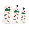 3PCS Golf Club Head Cover PU Waterproof Bird Pattern Golf
