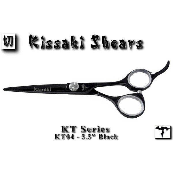 Kissaki KT Series KT04 5.5" Black Titanium Hair Cutting Scissors Hair Shears