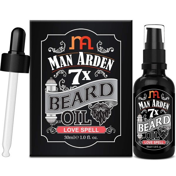 Man Arden 7X Beard Oil 30ml (Love Spell) - 7 Premium Oils Blend For Beard Growth & Nourishment