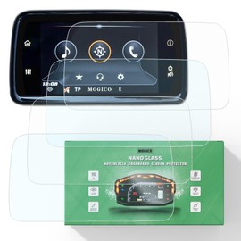 Mogico Motorcycle Accessories Nano Glass Dashboard Screen Protector Kit for Harley Davidson Boom! Box GTS 2019+ Radio 6.5" GPS Navigation Touch Display Film (2 x Ultra Clear & 2 x Anti Glare)