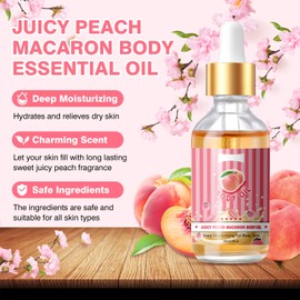 Peach Essential Oil for Skin Hydrating & Moisturizing, Juice Body Oil After Shower, Women Massage Oils, Fruit Fragrance Oils for Diffusers for Home