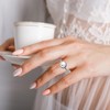 Healeved Pearl Ring for Women Elegant Cocktail Ring with Unique