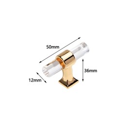 FEEIMOL Pack of 2 Clear Acrylic Cabinet Handles Kitchen Handles Drawer Pulls Door Handles Wardrobe Handle Transparent Crystal Cabinet Handle Furniture Handles Cabinet Handle Gold Single Hole