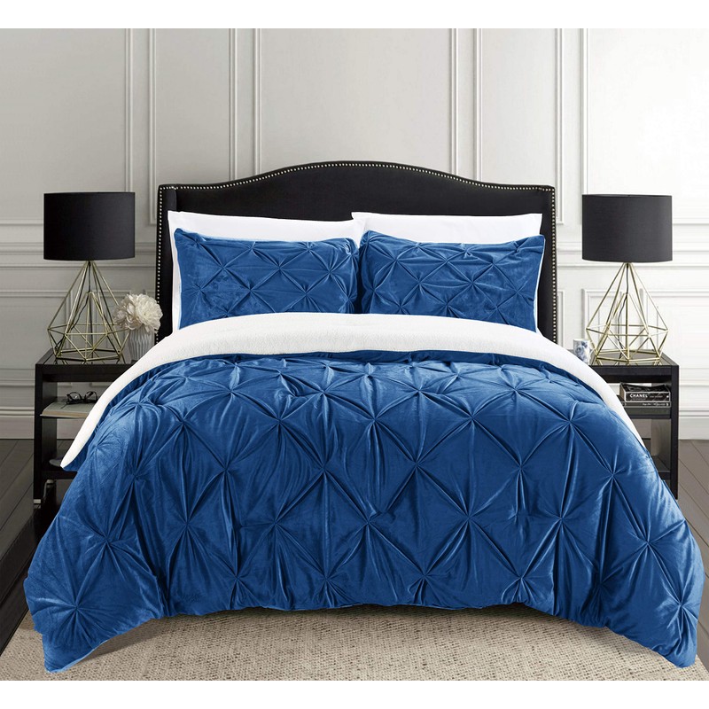 Elegant Comfort Softest, Coziest Micromink Pintuck & Pinch Pleated Sherpa