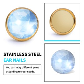 BronaGrand 50 Pieces Stainless Steel Stud Gold Earring Cabochon Setting Post Cup for 12mm and 50 Pieces Bullet Clutch Earrings Safety Backs