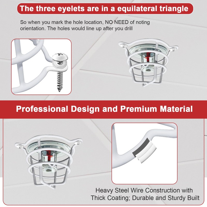 (6 Pack) TunaMax White Fire Sprinkler Head Cage Guard for