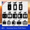 Running Horse Toggle Light Switch Wall Plate (Single Toggle, Black)
