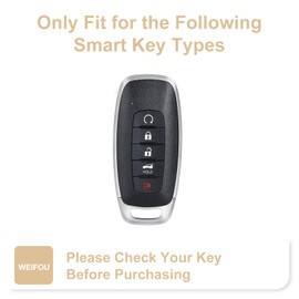 For Nissan Key Fob Cover 5 Button, Key Shell for Maxima/Rouge/Kicks 2023-2025, Key Case with Keychain, Car Accessories Bling(RC5B White)