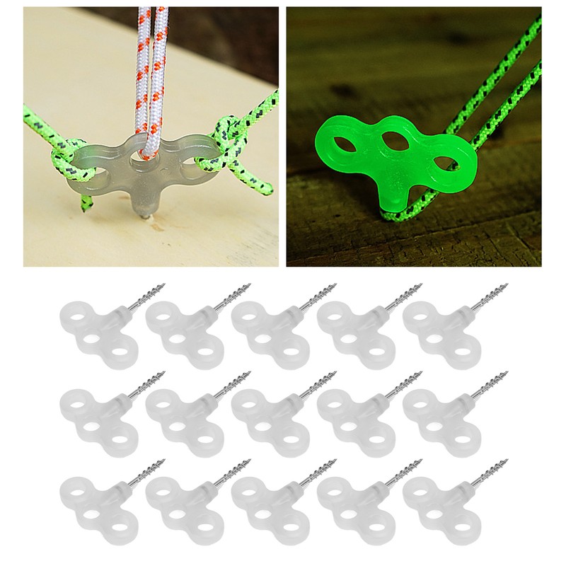 Outdoor Luminous Tent Stakes Stainless Steel Screw Ground Anchors Peg