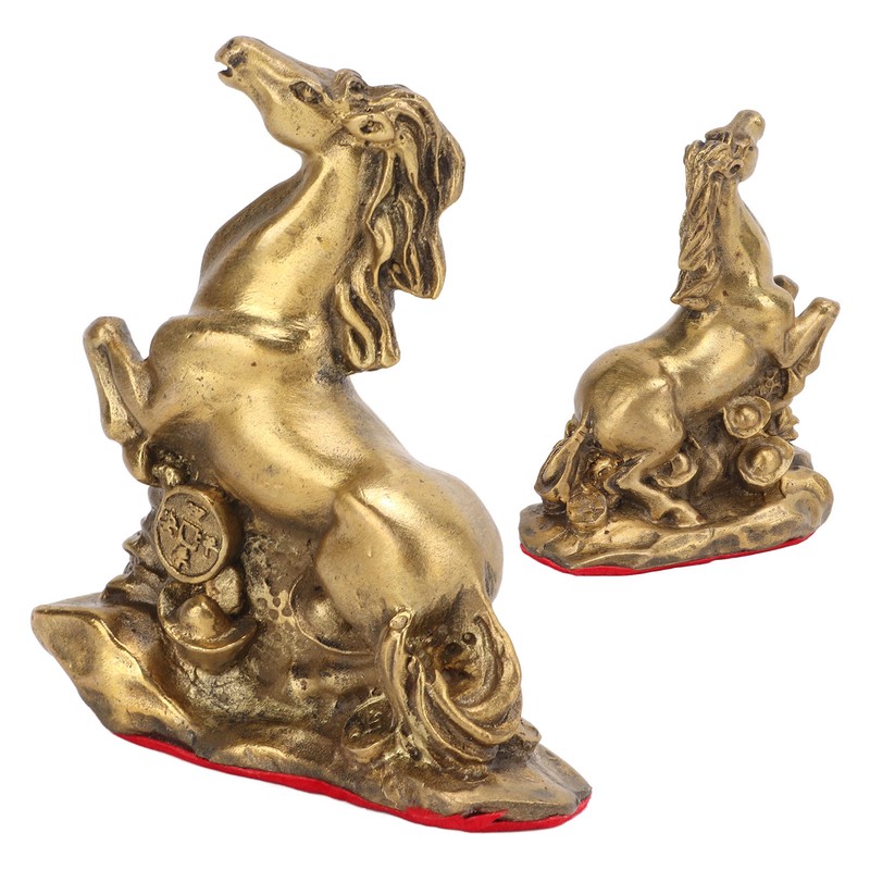 Horse Statue Hand Crafted Fine Workmanship Small Volume Brass Material