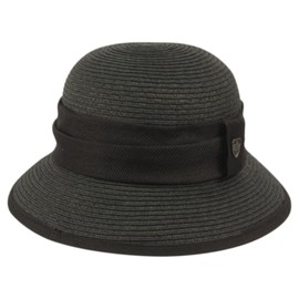 Gatsby - Gorro de lino con banda de encaje y flores para mujer, Cl2797black, One Size