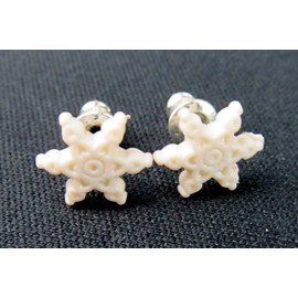 Miniblings Schneeflocke Ohrstecker Eisblume Schnee Weihnachten Winter mini - Handmade Modeschmuck I Ohrringe Stecker Ohrschmuck