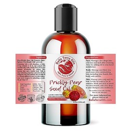 Bella Terra Oils - Aceite De Semilla De Nopal 8 Oz - La Simetría Del Extracto De Cactus Y El Higo De Berbería, Rebosante De Vitamina B Y Zinc, Una Del