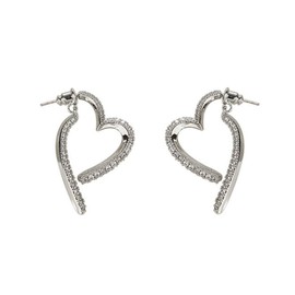 fdsmall Heart Hoop Earrings for Women Gold Silver Earrings Cubic Zirconia Lightweight Hypoallergenic Fashion Jewelry Gift (Silver)
