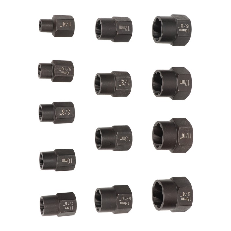 13pcs Stud Nut Remover Set Professional Chromium Molybdenum Steel Damaged