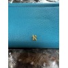 HOBO INTERNATIONAL~ NILA~Large Zip-Around Clutch Wallet~AQUA PEBBLE LEATHER~NWT!
