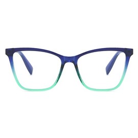TECH-LINE-DIRECT FASHION ACCESSORIES Black Cat Eye Blue Light Blocking Glasses Retro Women Computer Glasses Frames (Blue/Green Frame + Clear Lense)