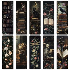 Wxiben Dark Romance Bookmarks Gifts - 20 Pcs Gothic Flower Bookmark Retro Aesthetic Book Mark Skull Plants Dragonfly Page Marker Clip Gift for for Women Students Teachers Bookish Book Lovers Reading