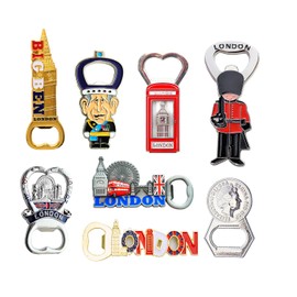 Famous London Skyline Mix Fridge Magnet Bottle Openers - Set of 8