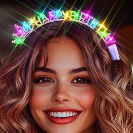 Zoestar Rhinestone Happy Birthday Crown Headband Birthday Party Hair Accessories Women