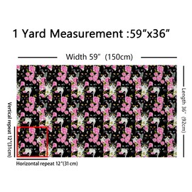 Feelyou Black Cat Fabric by The Yard, Rose Floral Kitten Upholstery Fabric, Cats with Flowers Outdoor Fabric, Romantic Cat Lover Reupholstery Fabric for Chairs, 2 Yards, Pink Black