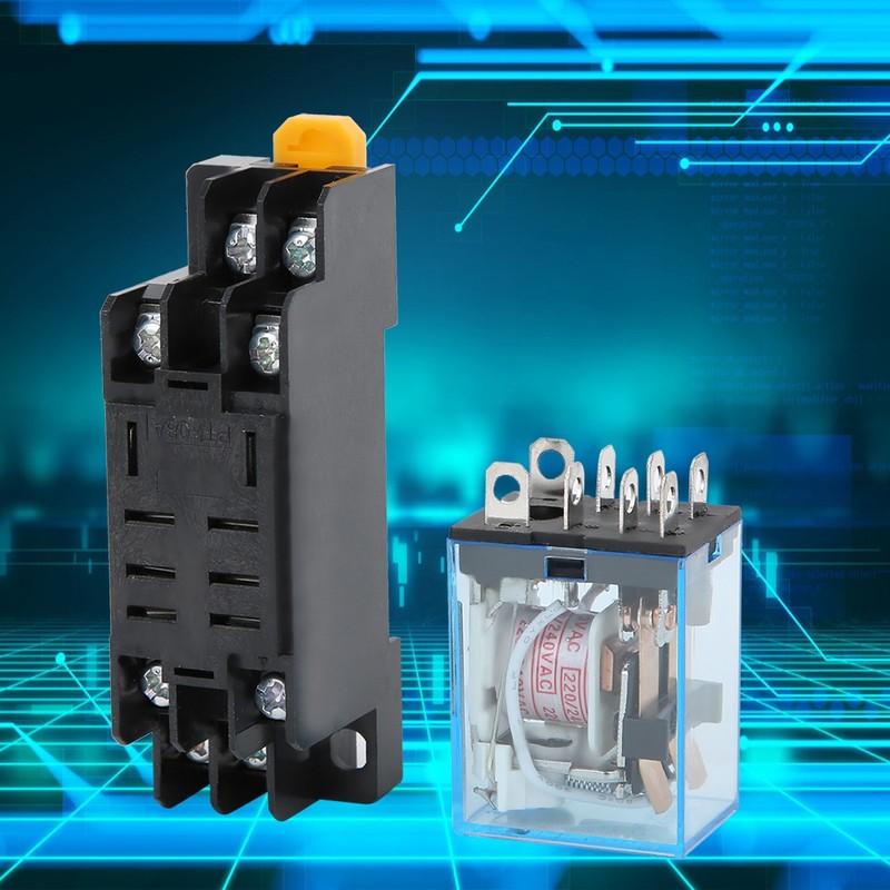 10 Sets 8 Pin Power Relay with Base AC220V Coil
