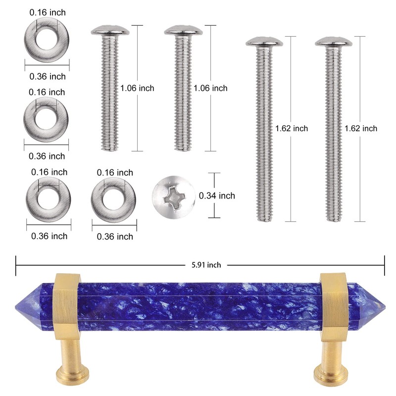 mookaitedecor Brushed Brass with Blue Smelting Quartz Double Crystal Points