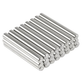 Adyoney 24Pcs 5mm x 40mm / 1/5 Inch x 1.57 Inch Dowel Pin 304 Stainless Steel Pegs Support Shelves Silver Tone