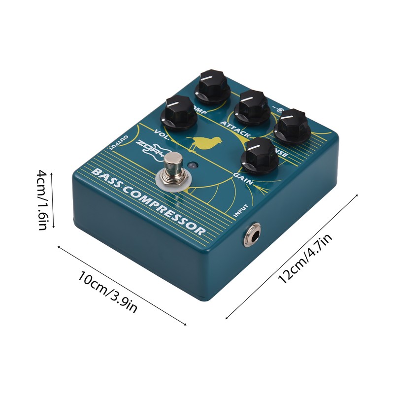 ZORY Compressor Bass Effector Pedal for Electric Bass Guitar Bass