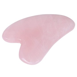 Lovionus89 Scraping Facial Massage Tools, Crystal Jade Guasha Stone Board for SPA Acupuncture Therapy Trigger Point Treatment, Rose Quartz
