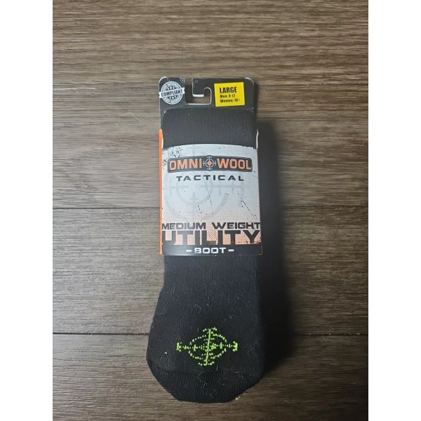 Omni Wool Tactical Black Quarter Socks Adults Size Large New