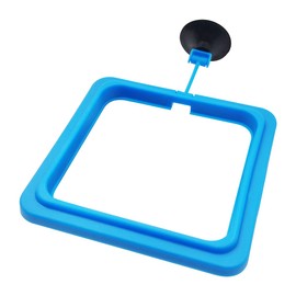 Fish Feeding Ring Floating Food Feeder Circle with Suction Cup Easy to Install Aquarium (Square)