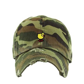 Baby Chick Vintage Baseball Cap Embroidered Cotton Adjustable Distressed Dad Hat Camo