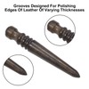 Wozoohyi Ebony Wood Leather Edge Burnisher Tool,Professional Round Leather Edge