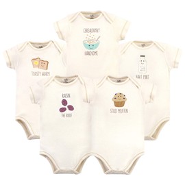 Touched by Nature Baby Organic Bodysuits 5pk, Muffin, 18-24 Months (24M)