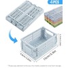 Sturdy Folding Crate, Pack of 4 Folding Baskets, Storage Basket,