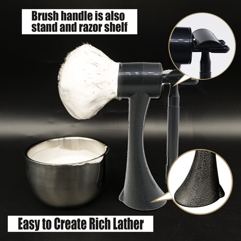 Kikc Juego de 2 brochas de afeitar hechas a mano