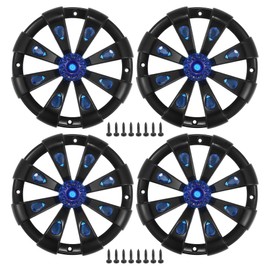 A ABSOPRO 5 Inch Car Speaker Grille Cover Round with Screws Black - Pack of 4