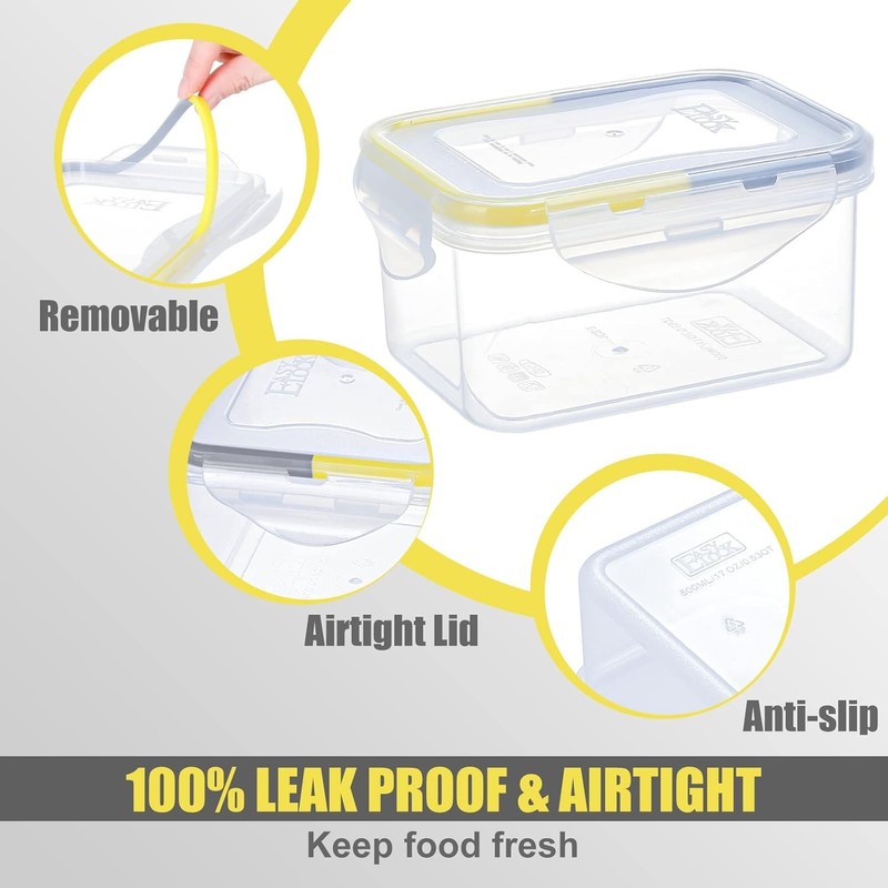 EASYLOCK 4 Pack 180ML Food Storage Containers with Lids Airtight,