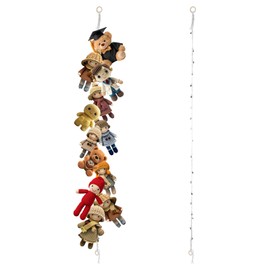 Soft Toy Storage Stuffed Animal Chain Plush Toys Holder With Hooks Boho Stuffed Animal Organizer Chain With 20 Metal Clips Teddy Hammock Corner Toy Storage For Kids Room Hanging Hats Socks