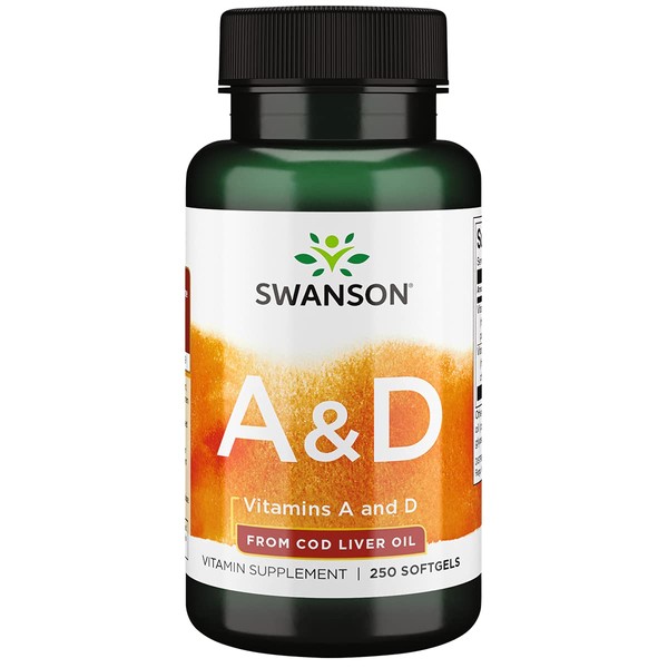 Swanson Vitamin A & D Skin Eye Immune System Health 250 Sgels