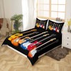 Loussiesd Guitar Printed Bedding Set Teens Rock Music Theme Duvet
