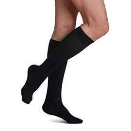 SIGVARIS Women's Casual Cotton 146 - Calf High Medical Compression Socks - 15-20mmHg - C (Large) - Navy