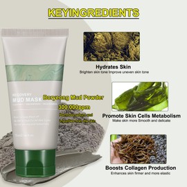 Recovery Mud Mask, Face & Body Relief Mud Mask , Moisturising Nourishing Deep Pore Purifying Clay, for Acne & Oily Skin, Soft Creamy Texture Clay Mask with Natural Ingredients,Create Firm Elastic Skin (2.54 fl oz)