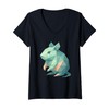 Womens Low Poly Degu Geometric Modern Style V-Neck T-Shirt