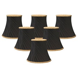 Royal Designs, Inc. CS-507BLK-6 Twisted Bell Chandelier Shade with Decorative Trim, 3 x 5 x 4.5, Black, 6-Pack