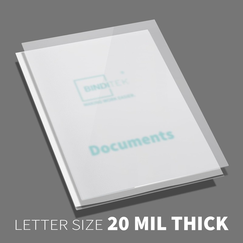 Binditek 50 Pack 20 Mil Frosted Polycover, Semi-Transparent Binding Covers,