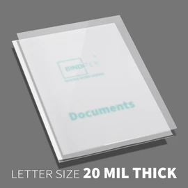 Binditek 50 Pack 20 Mil Frosted Polycover, Semi-Transparent Binding Covers, 8-1/2 x 11 Inches, Lightly Textured Sand Finish, Square Corners, Unpunched