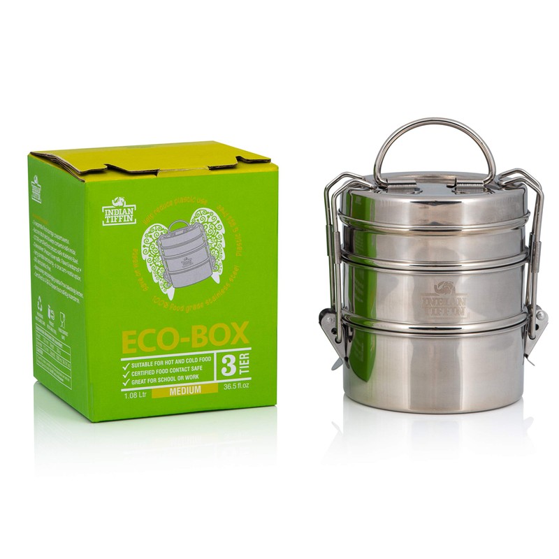 Indian-Tiffin 3 Tier Stainless Steel Small Tiffin Lunch Box